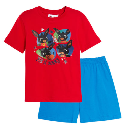 Boys Bing Bunny Short Pyjamas Kids Cbeebies Shortie Pjs Set Toddlers Nightwear
