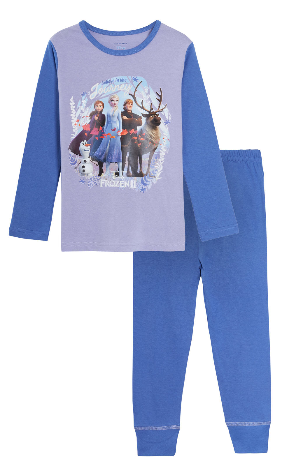 Girls Disney Frozen 2 Pyjamas Kids Full Length Elsa Anna Olaf Pjs Set Nightwear