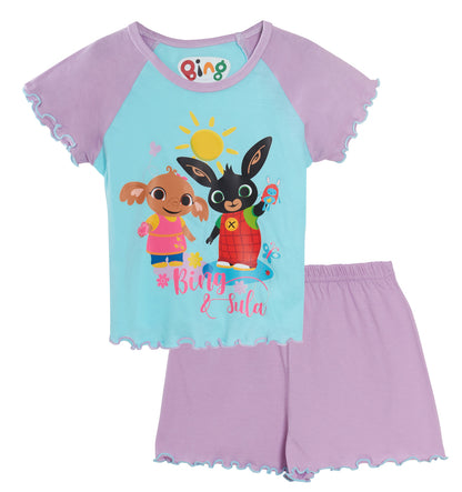 Girls Bing Bunny Short Pyjamas Kids Sula Shortie Pjs Set Summer Shorts Nightwear