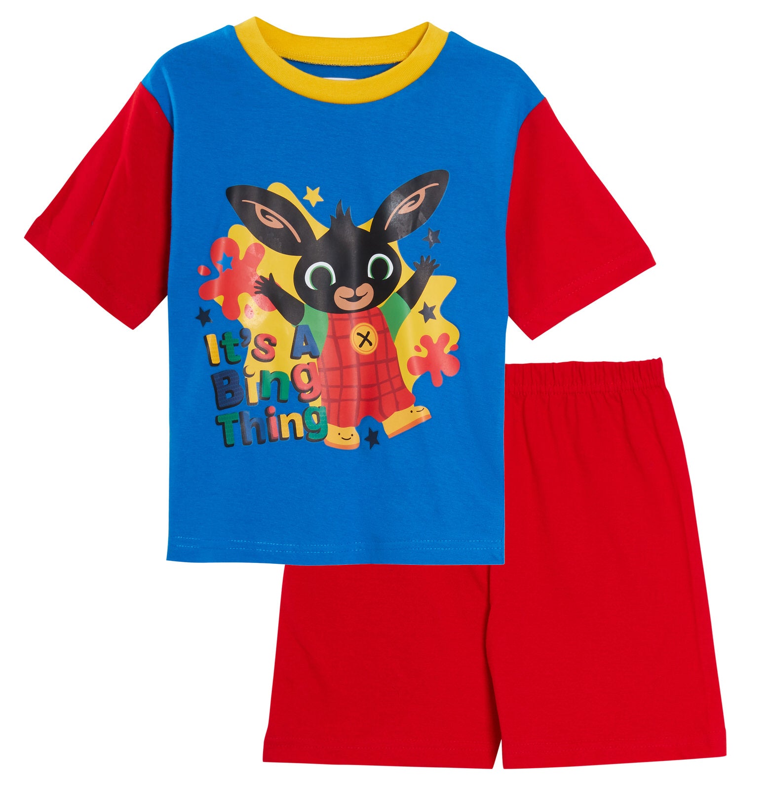 Boys Bing Bunny Short Pyjamas Kids Cbeebies Shortie Pjs Set Toddlers Nightwear