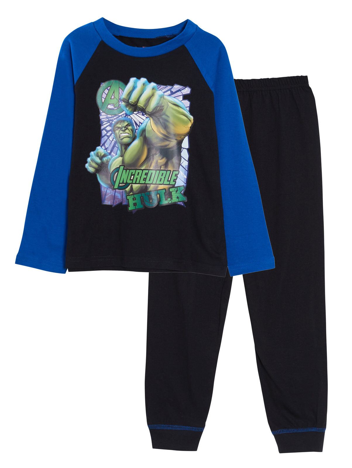 Boys Incredible Hulk Pyjamas Kids Marvel Avengers Full Length Pjs Set Nightwear