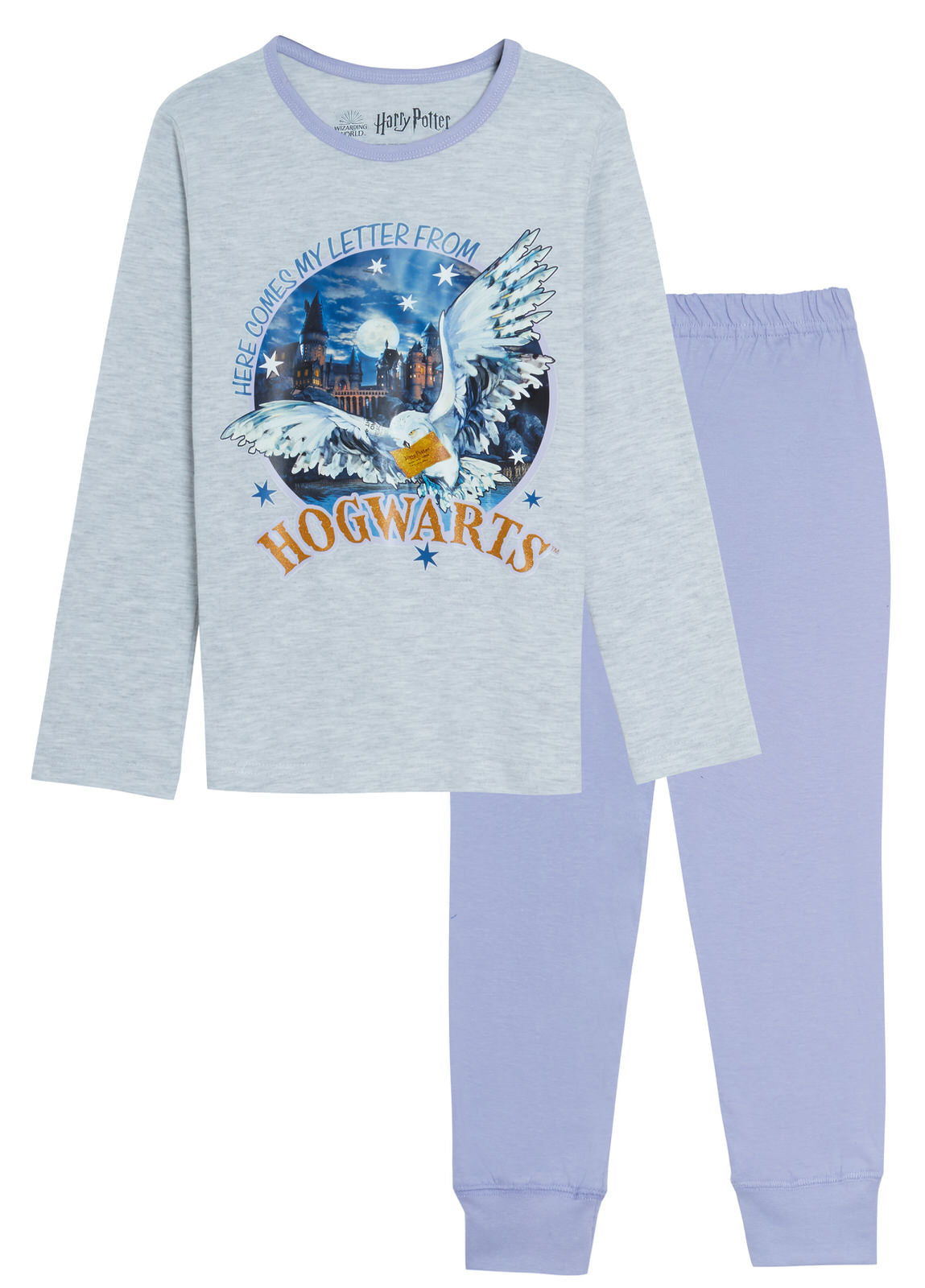 Girls Harry Potter Pyjamas Kids Hogwarts Letter Long Pjs Set Hedwig Nightwear