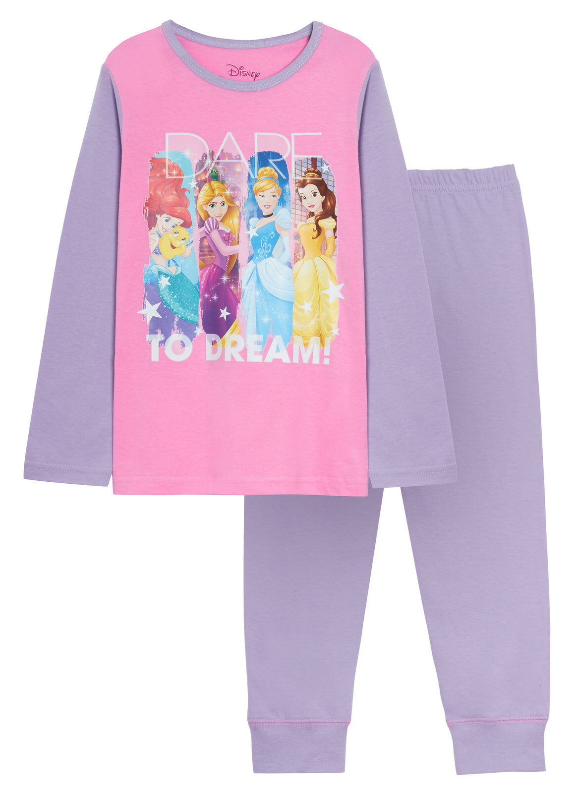 Girls Disney Princess Full Length Pyjamas Kids Full Length Long Pj Set Nightwear