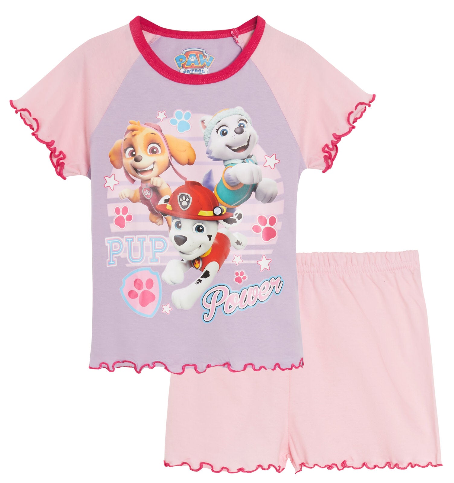 Girls Paw Patrol Short Pyjamas Skye Everest Kids Shortie Pjs Set Nightwear Size