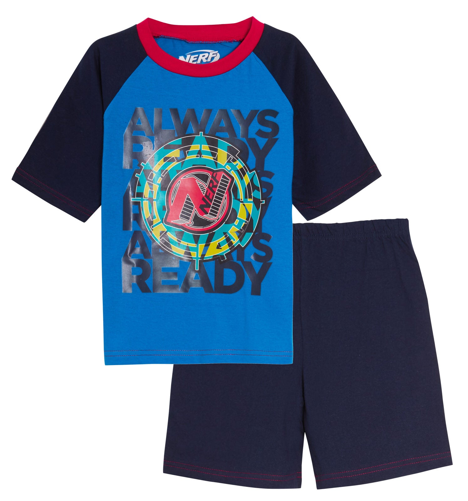 Nerf Short Pyjamas Kids Boys Shortie Pjs Short Sleeve T-Shirt + Shorts Nightwear