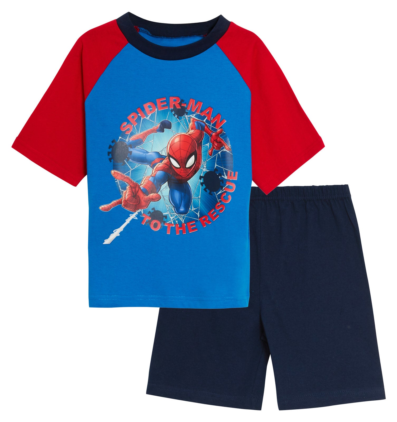 Spiderman Short Pyjamas Boys Marvel Avengers Shortie Pjs Nightwear Lounge Set