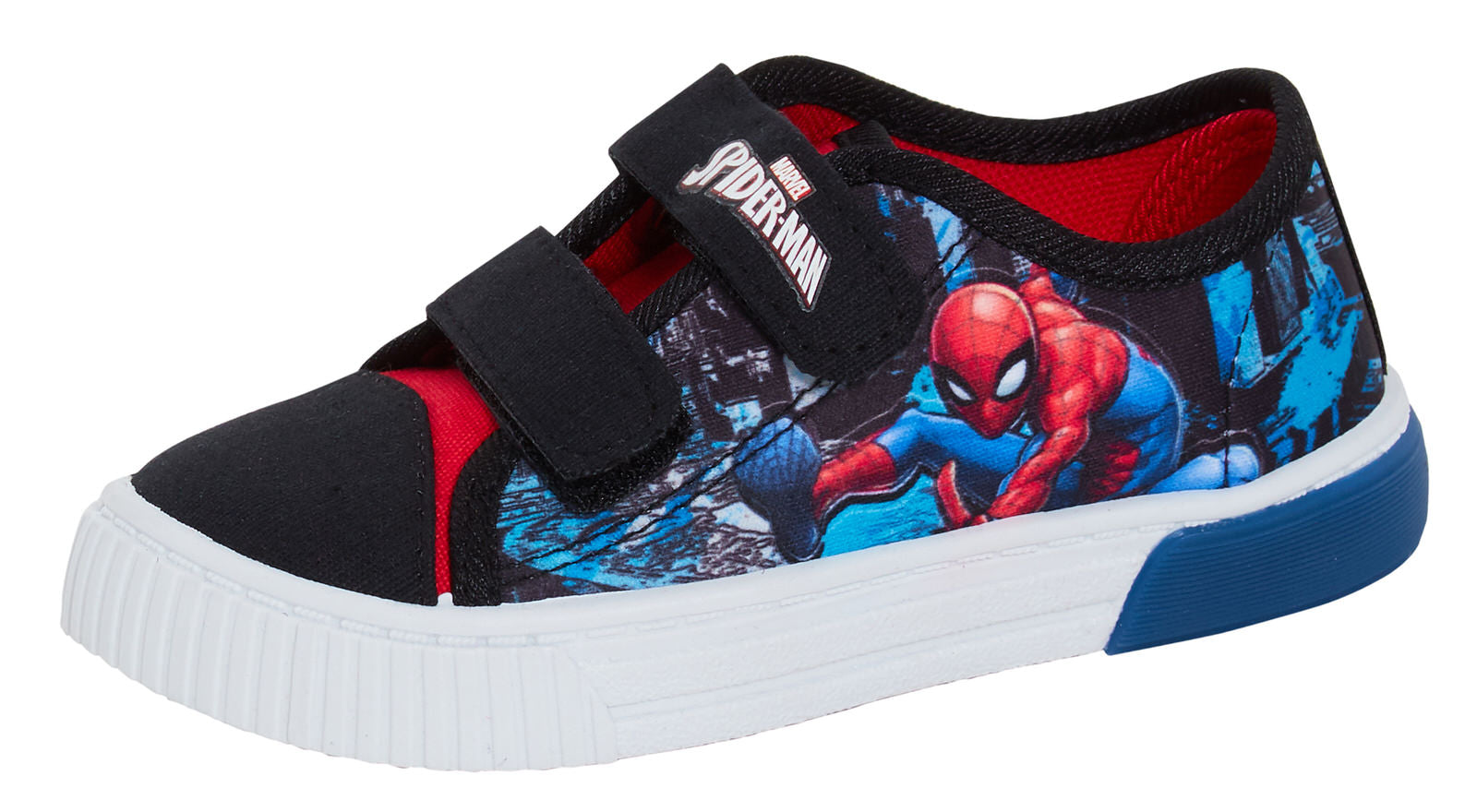 Boys Spiderman Light Up Canvas Trainers with Lights Kids Marvel Canvas Pumps