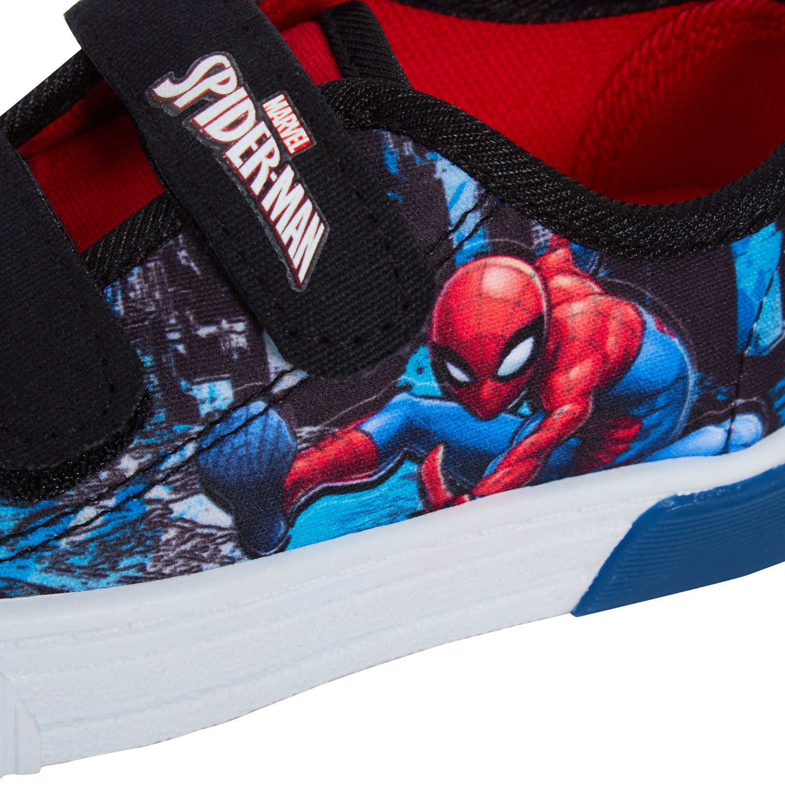 Boys Spiderman Light Up Canvas Trainers with Lights Kids Marvel Canvas Pumps