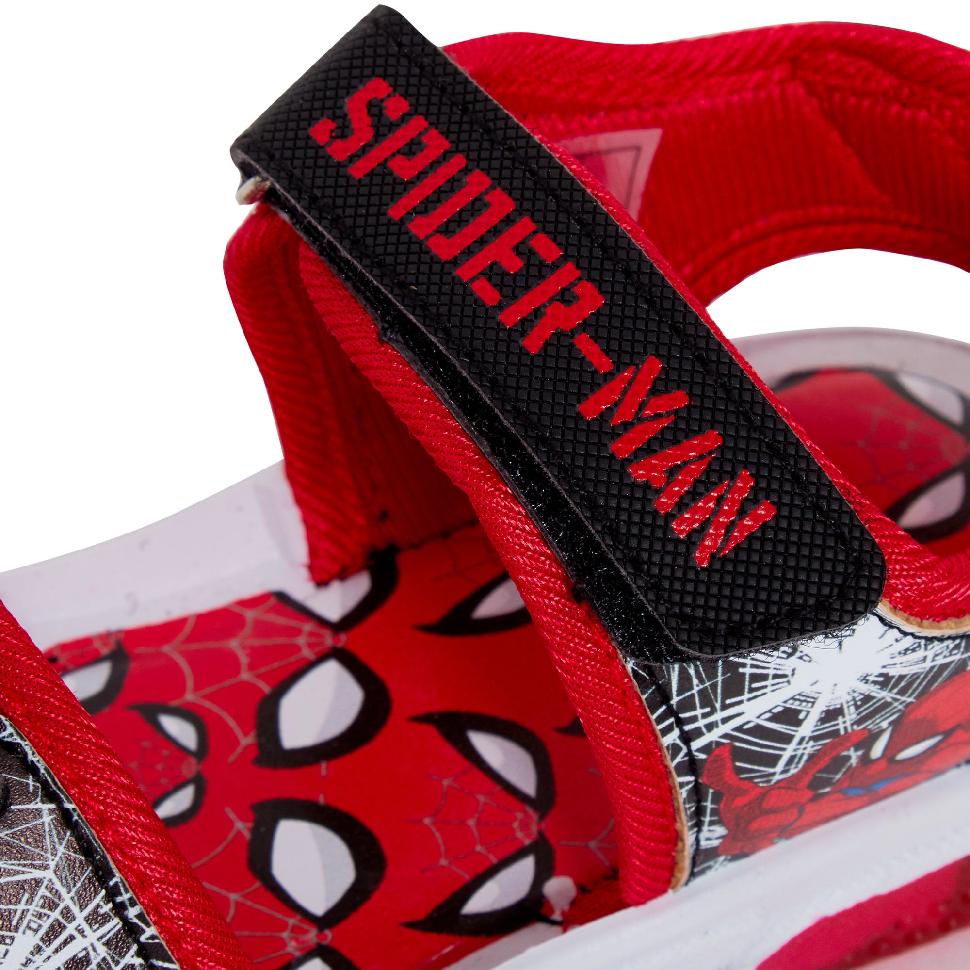 Spiderman Light Up Sports Sandals For Boys Marvel Open Toe Easy Fasten Shoes