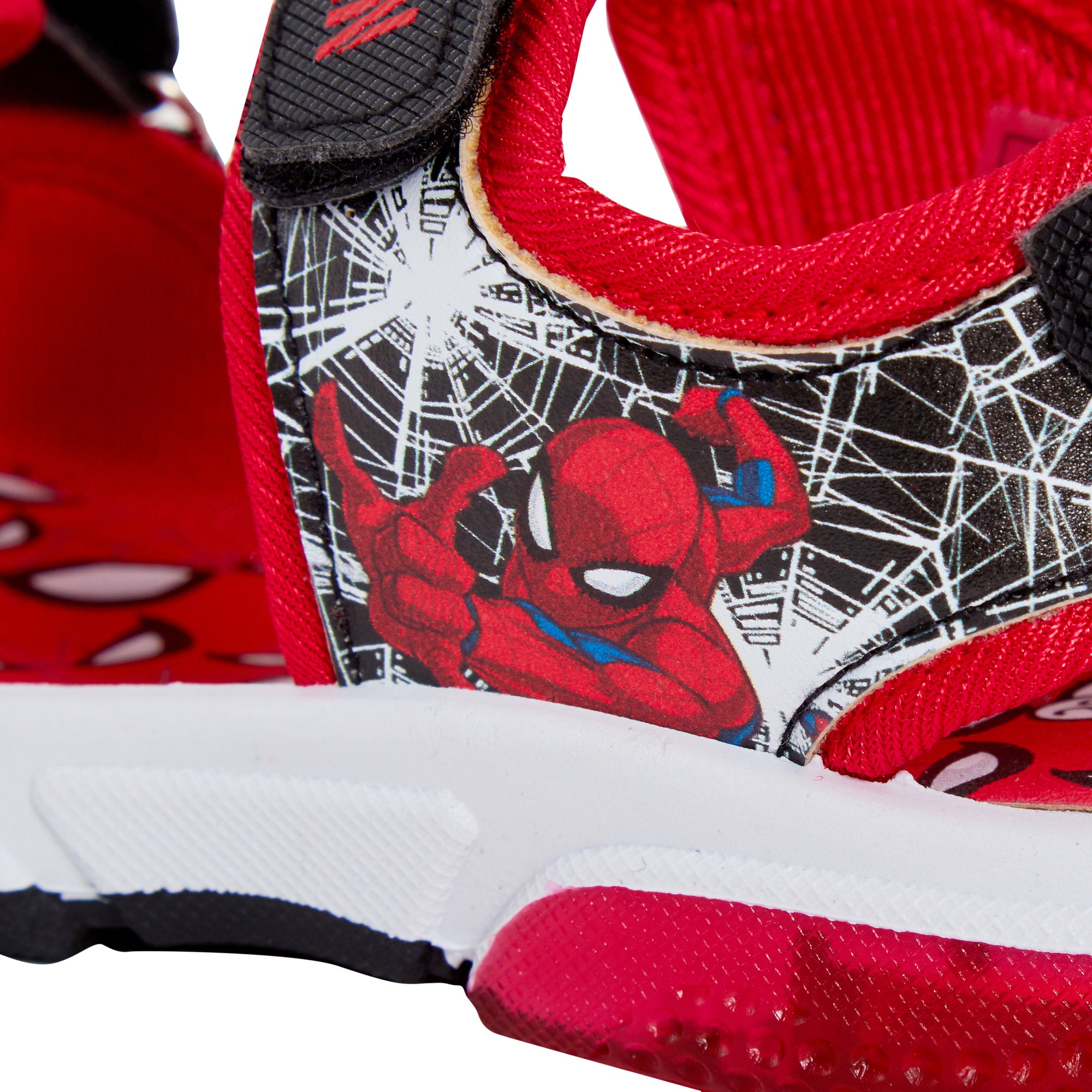 Spiderman Light Up Sports Sandals For Boys Marvel Open Toe Easy Fasten Shoes