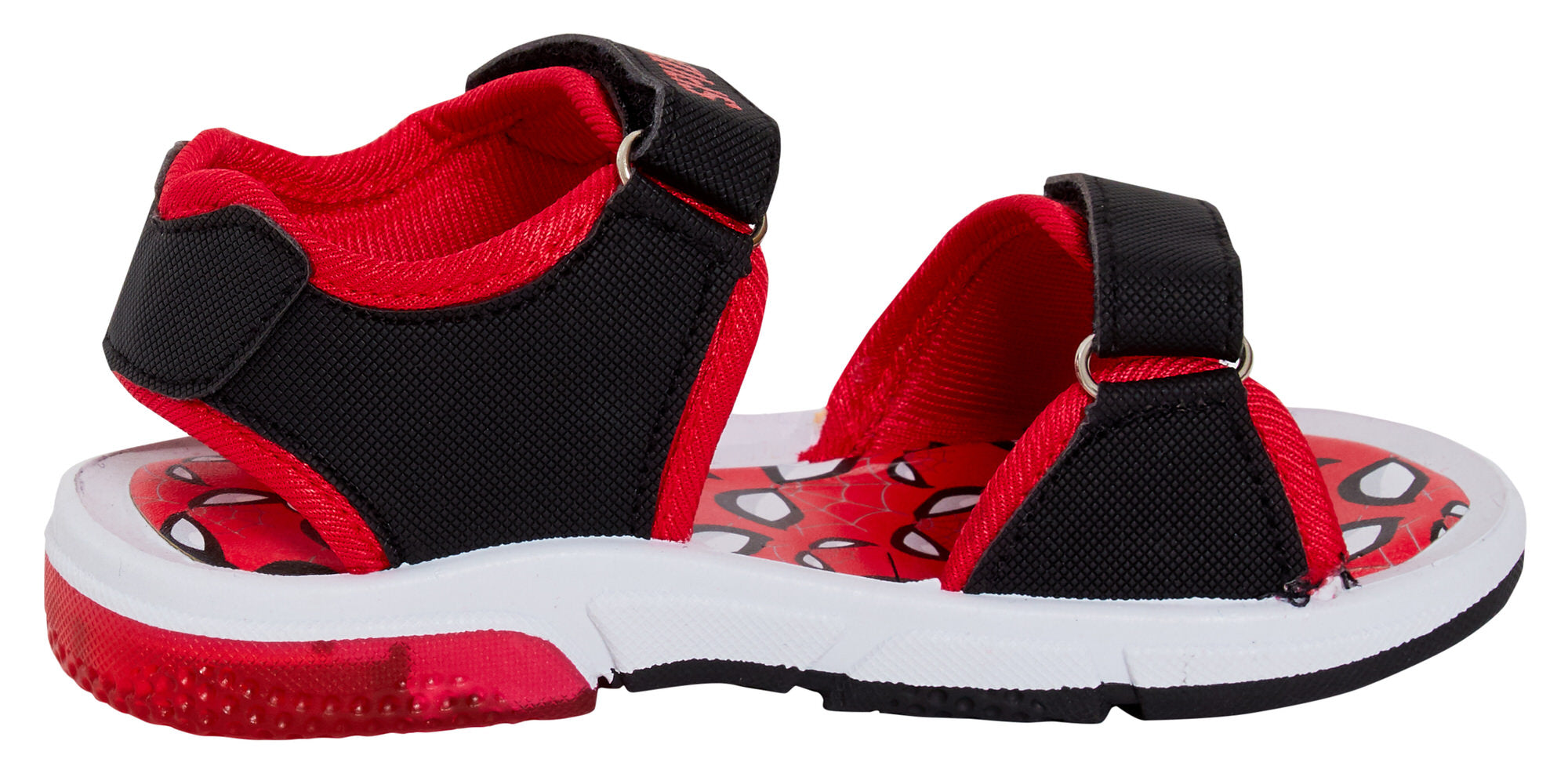 Spiderman Light Up Sports Sandals For Boys Marvel Open Toe Easy Fasten Shoes
