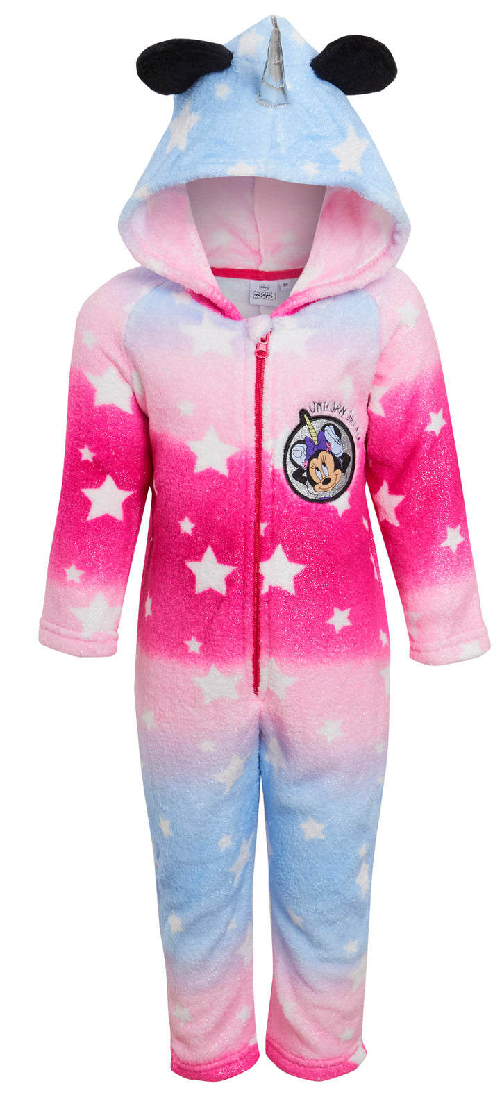 Disney Minnie Mouse Rainbow Unicorn All In One Girls Sleepsuit Dress Up Pyjamas