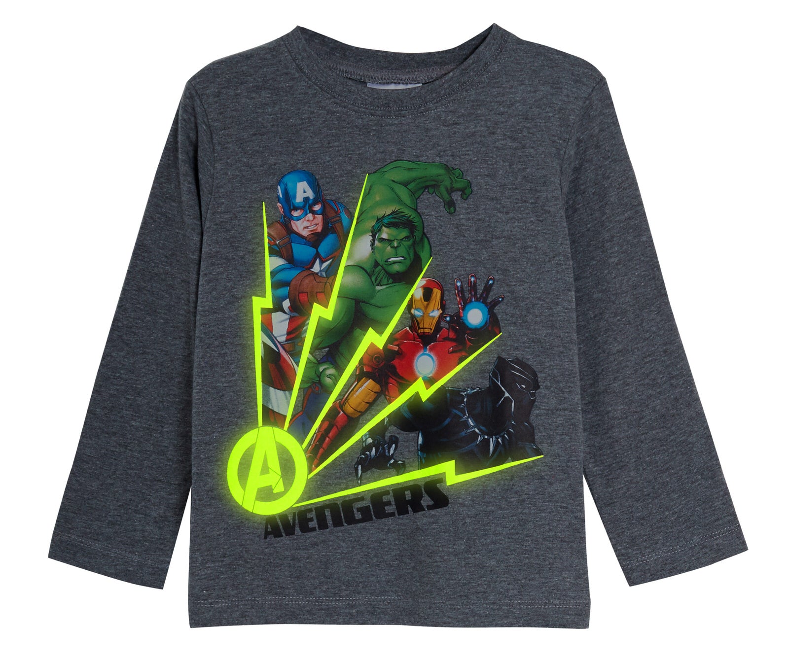 Boys Marvel Avengers Glow In The Dark Full Length Pyjamas Kids Super Hero Pjs