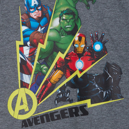 Boys Marvel Avengers Glow In The Dark Full Length Pyjamas Kids Super Hero Pjs