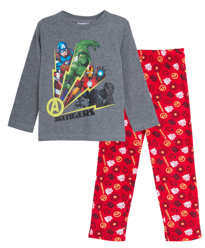 Boys Marvel Avengers Glow In The Dark Full Length Pyjamas Kids Super Hero Pjs