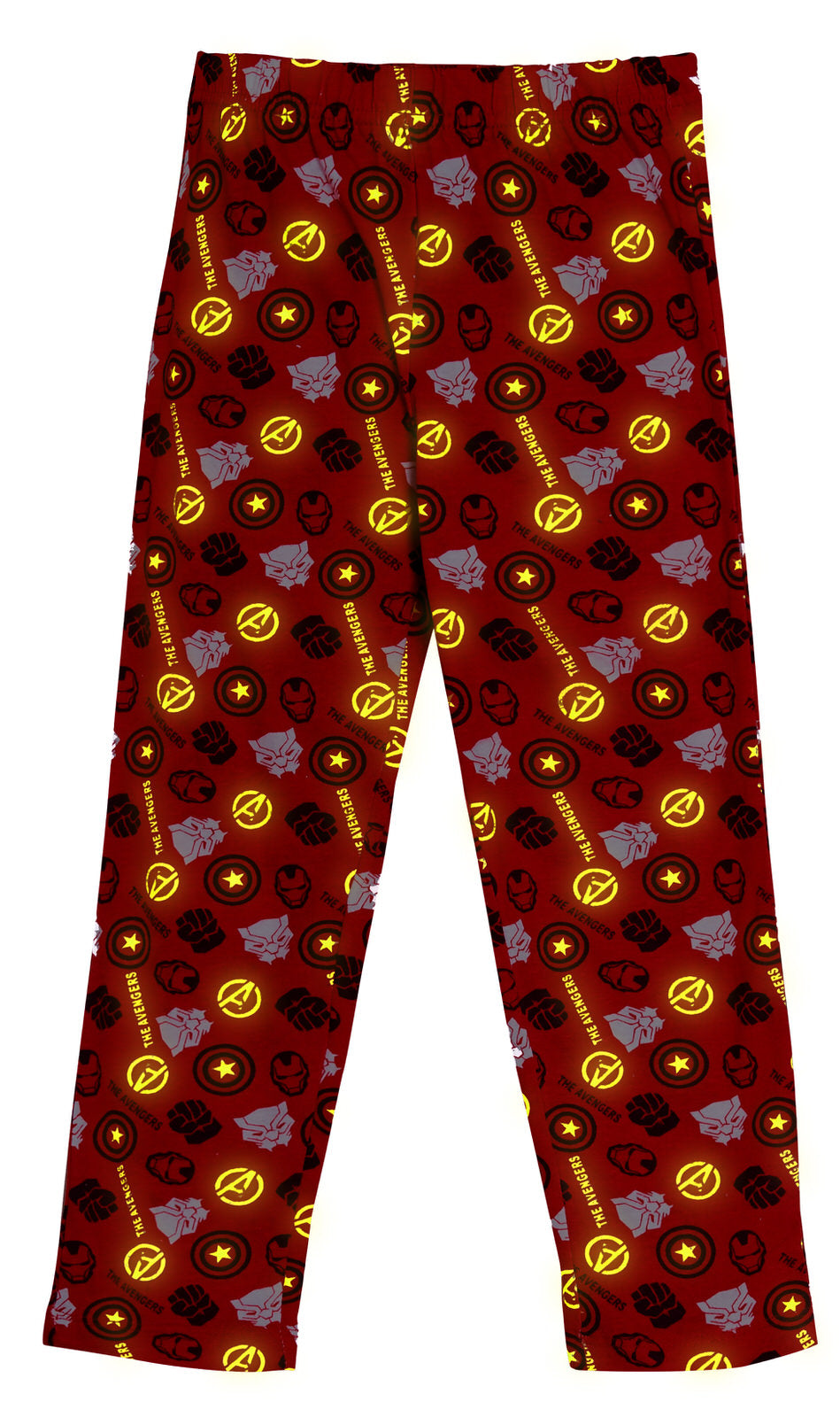 Boys Marvel Avengers Glow In The Dark Full Length Pyjamas Kids Super Hero Pjs