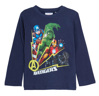 Boys Marvel Avengers Glow In The Dark Full Length Pyjamas Kids Super Hero Pjs