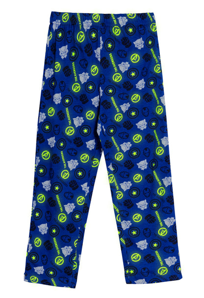 Boys Marvel Avengers Glow In The Dark Full Length Pyjamas Kids Super Hero Pjs