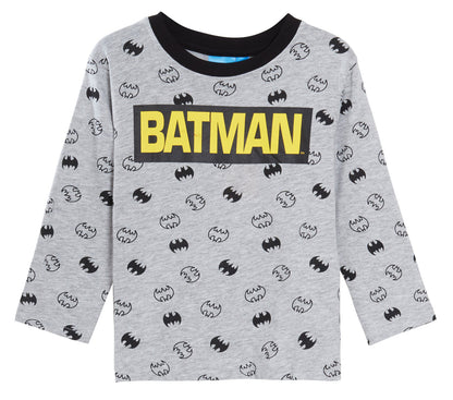 Boys Batman Pyjamas Kids DC Comics Full Length Lounge Pants + T-shirt Pjs Set