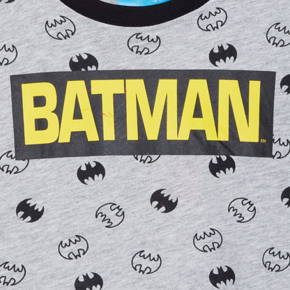 Boys Batman Pyjamas Kids DC Comics Full Length Lounge Pants + T-shirt Pjs Set