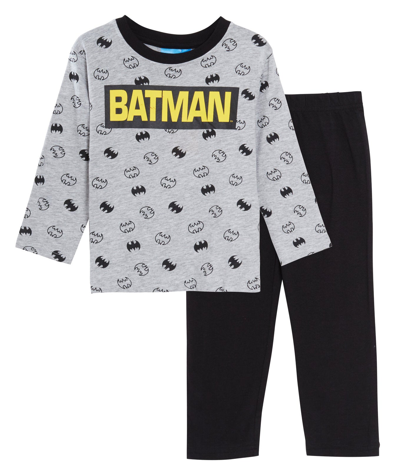 Boys Batman Pyjamas Kids DC Comics Full Length Lounge Pants + T-shirt Pjs Set