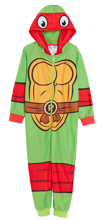 Boys Teenage Mutant Ninja Turtles Dress Up All In One Raphael Fleece Pjs Pyjamas