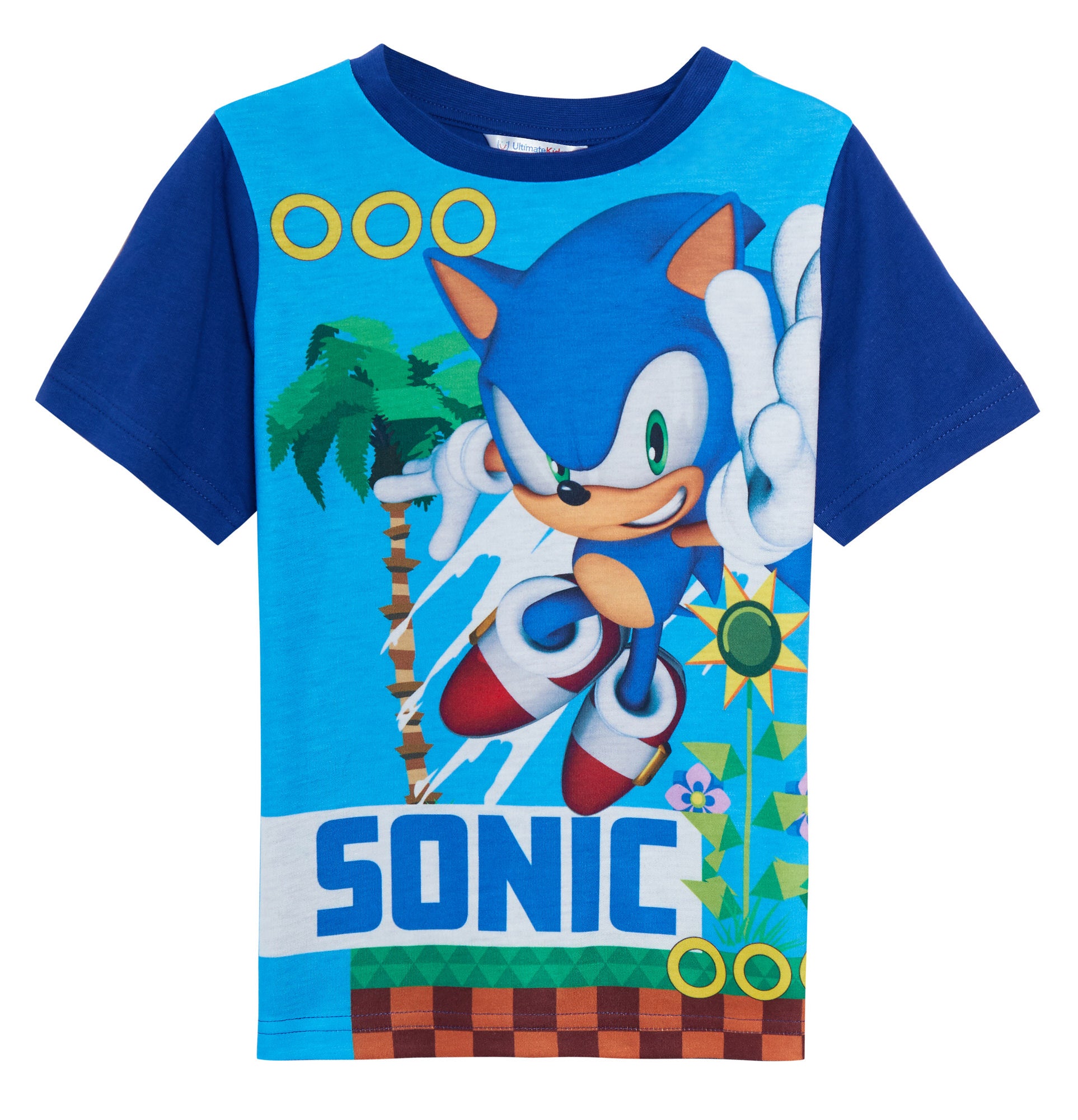 Boys 3 Pack Sonic The Hedgehog T-Shirts Kids Tails Knuckles Dress Up Gamer Tops
