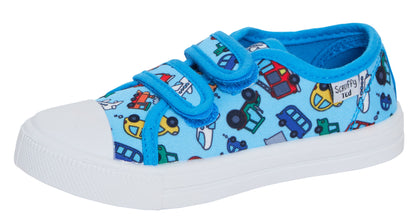 Kids Canvas Pumps Boys Trainers Girls Plimsolls Unisex Easy Fasten Casual Shoes