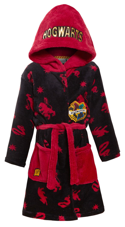 Harry Potter Dressing Gown For Kids Hogwarts Boys Girls Hooded Bath Robe Gift