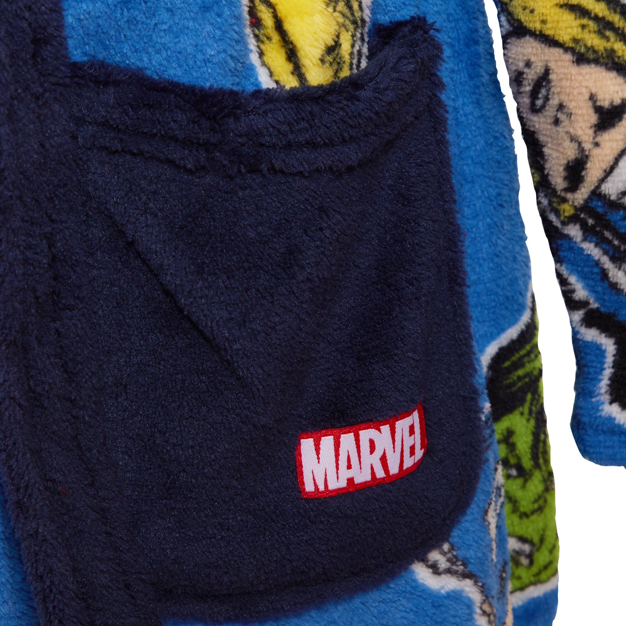 Avengers Dressing Gown For Boys Marvel Super Hero Kids Dress Up Hooded Bath Robe