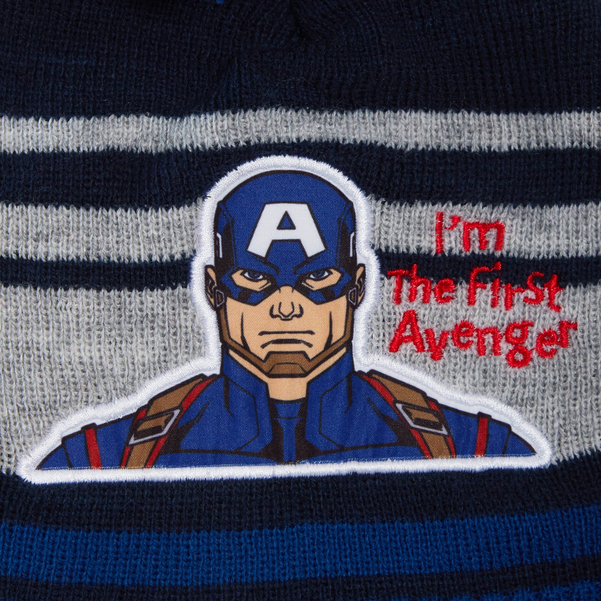 Boys Marvel Bobble Hat + Snood Winter Set Captain America or Black Panther Set
