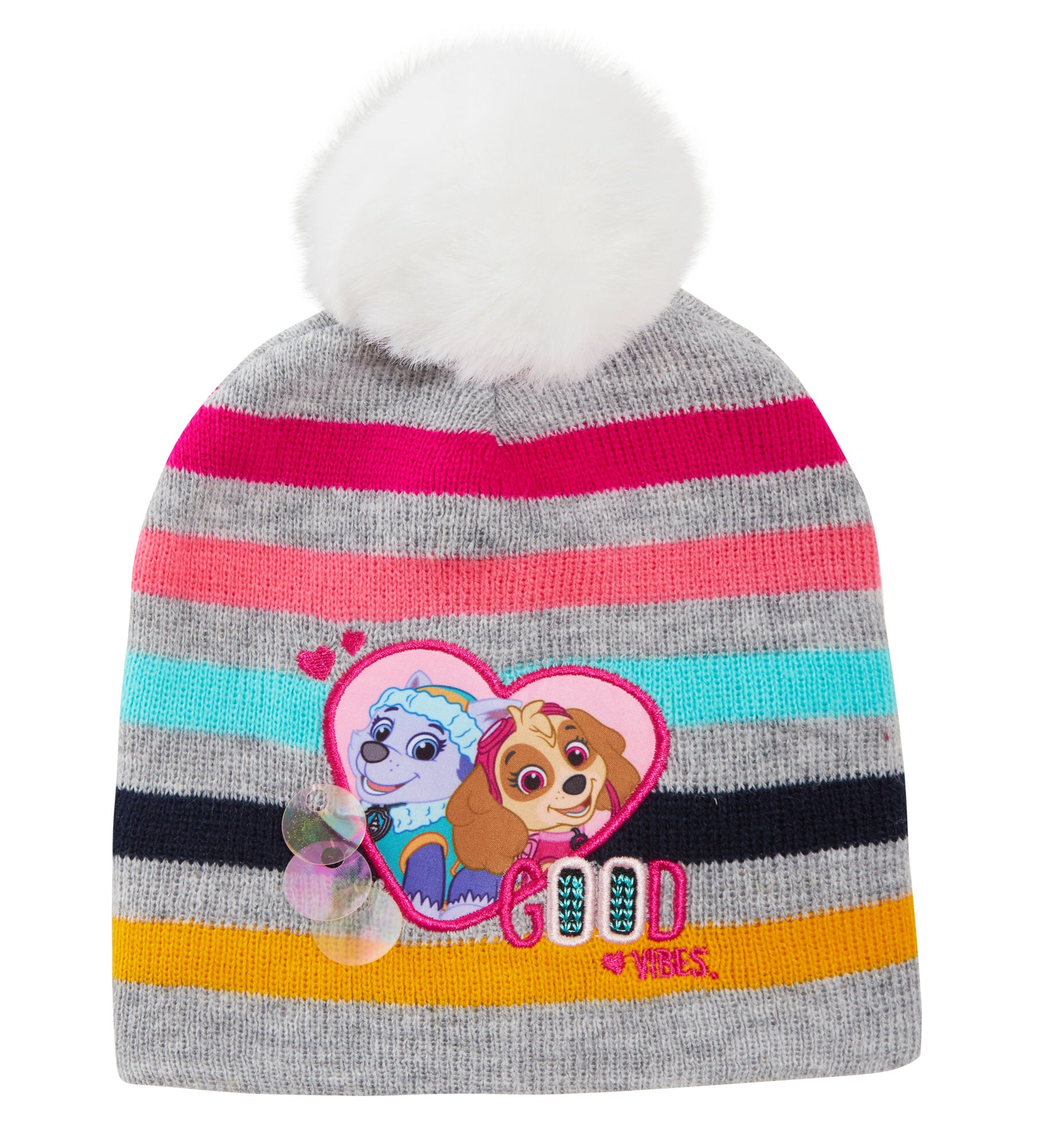 Girls Paw Patrol Bobble Hat + Gloves Winter Set Kids Skye Everest 2 Piece Set