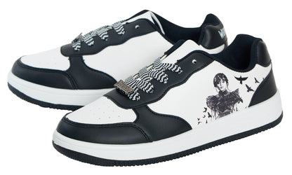 Womens Teen Girls Wednesday Trainers Adams Family Lace Up Sports Skate Shoes