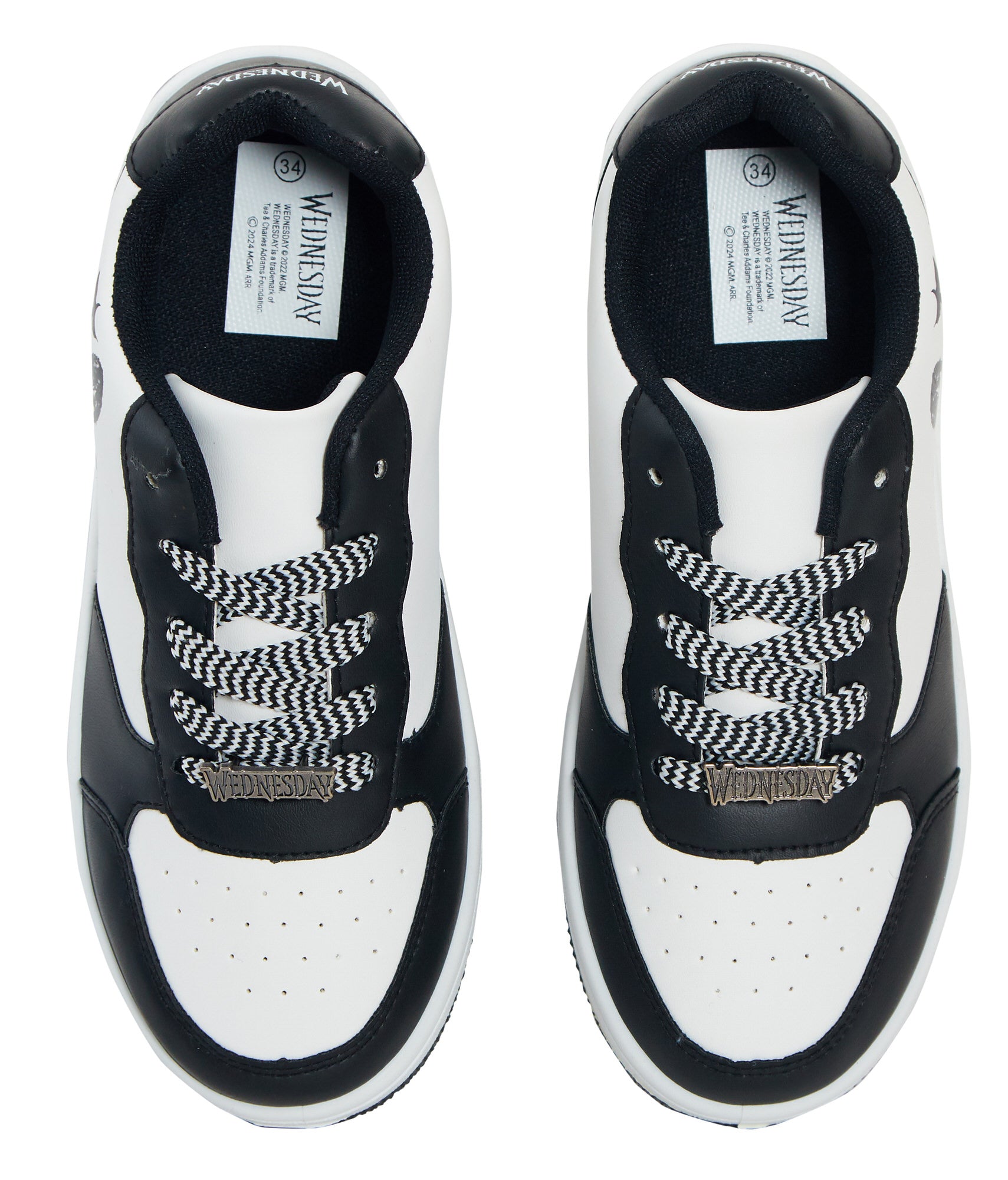 Womens Teen Girls Wednesday Trainers Adams Family Lace Up Sports Skate Shoes