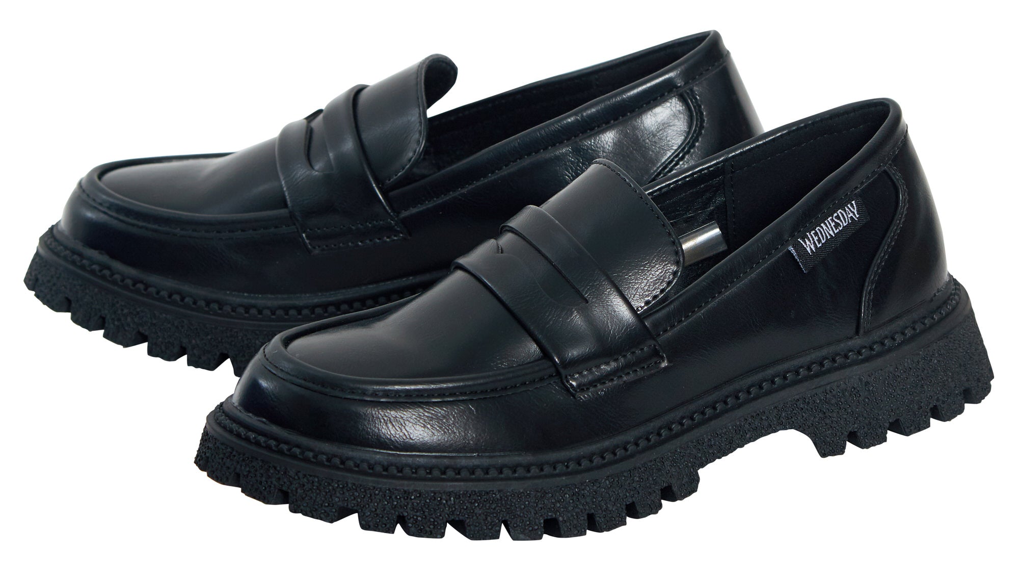 Girls Wednesday Adams School Shoes Kids Chunky Sole Black Shoes Womens Loafers