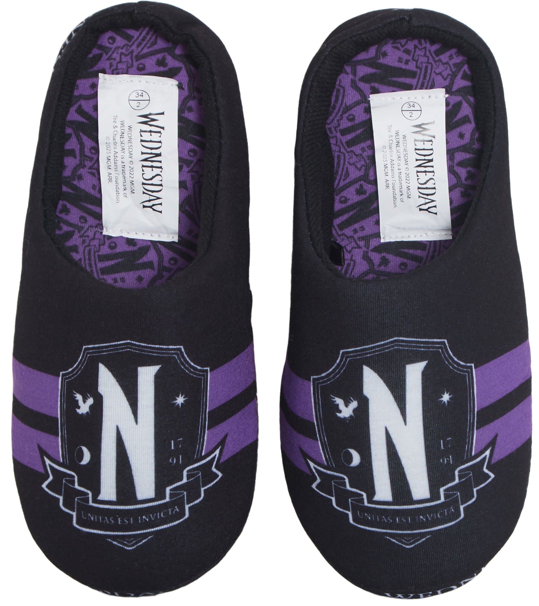 Wednesday Slippers Girls Mules Fleece Mule Slipper Teens Nevermore House Shoes