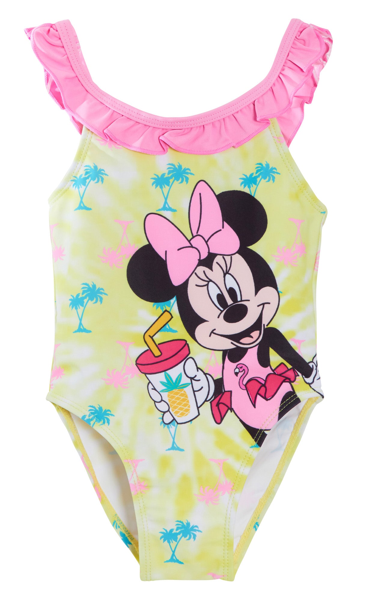Girls Minnie Mouse Swimming Costume Kids Disney One Piece Swimsuit Swimwear