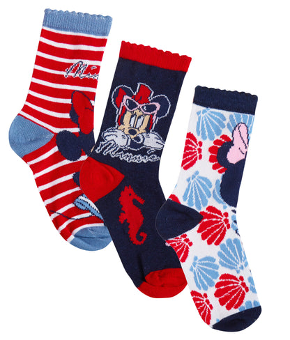 Minnie Mouse 3 Pack Socks Kids Disney Classics Multipack Ankle Socks Kids Gift