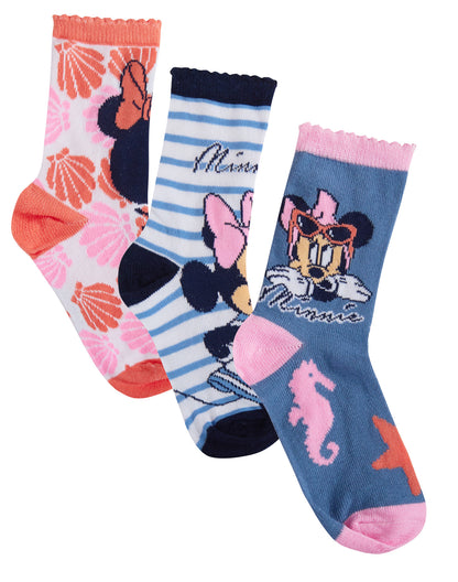 Minnie Mouse 3 Pack Socks Kids Disney Classics Multipack Ankle Socks Kids Gift