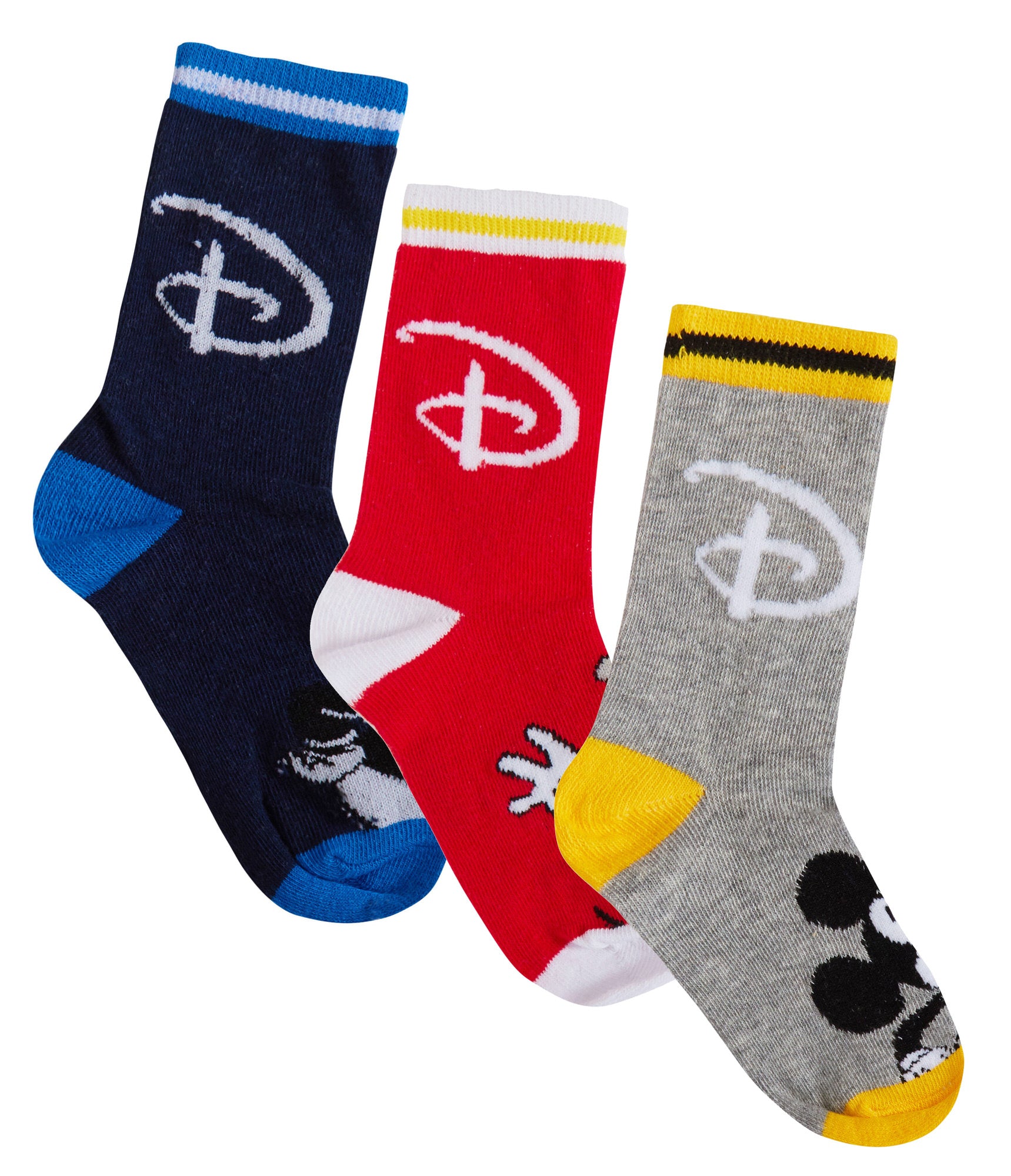Boys Disney 3 Pack Socks Kids Mickey Mouse Multipack Ankle Socks 3 Pairs School