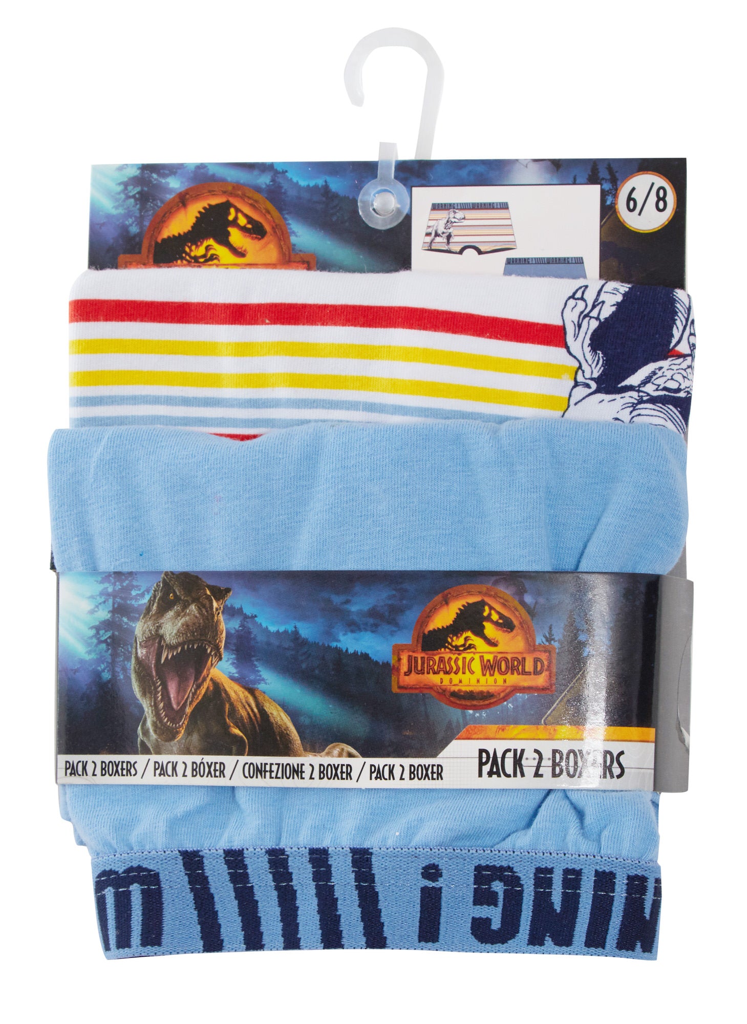 Jurassic World Boxer Shorts 2 Pack Boys Dinosaur Underwear Kids Briefs Trunks