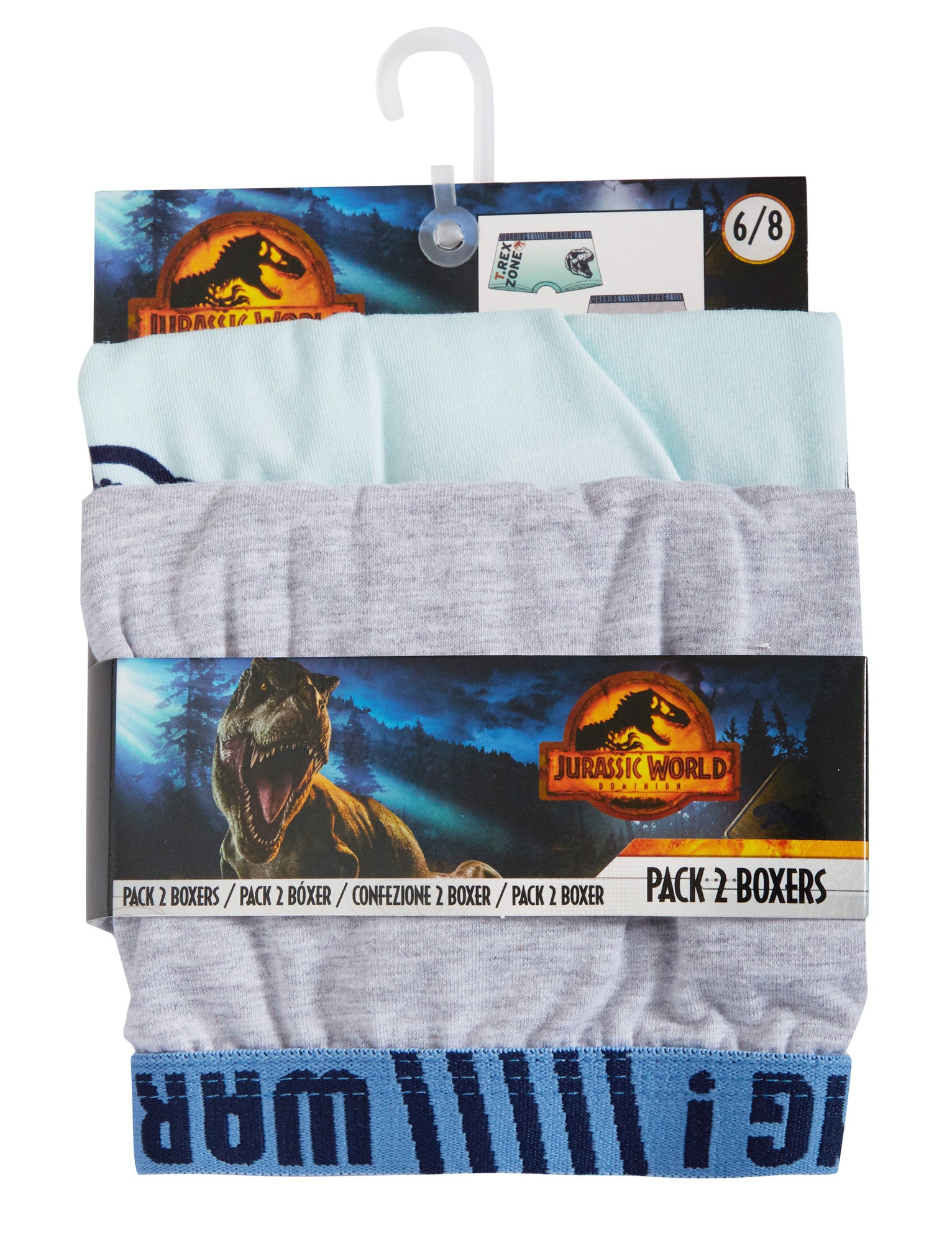 Jurassic World Boxer Shorts 2 Pack Boys Dinosaur Underwear Kids Briefs Trunks