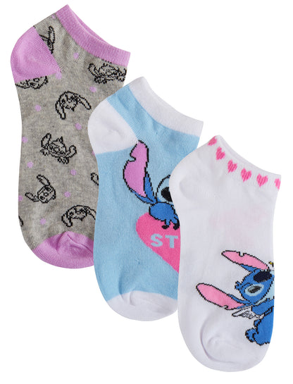 Lilo & Stitch 3 Pack Socks Womens Teens Disney Ankle Socks Trainer Liners Gift