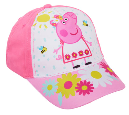 Girls Peppa Pig Baseball Cap Kids Character Summer Peaked Adjustable Sun Hat