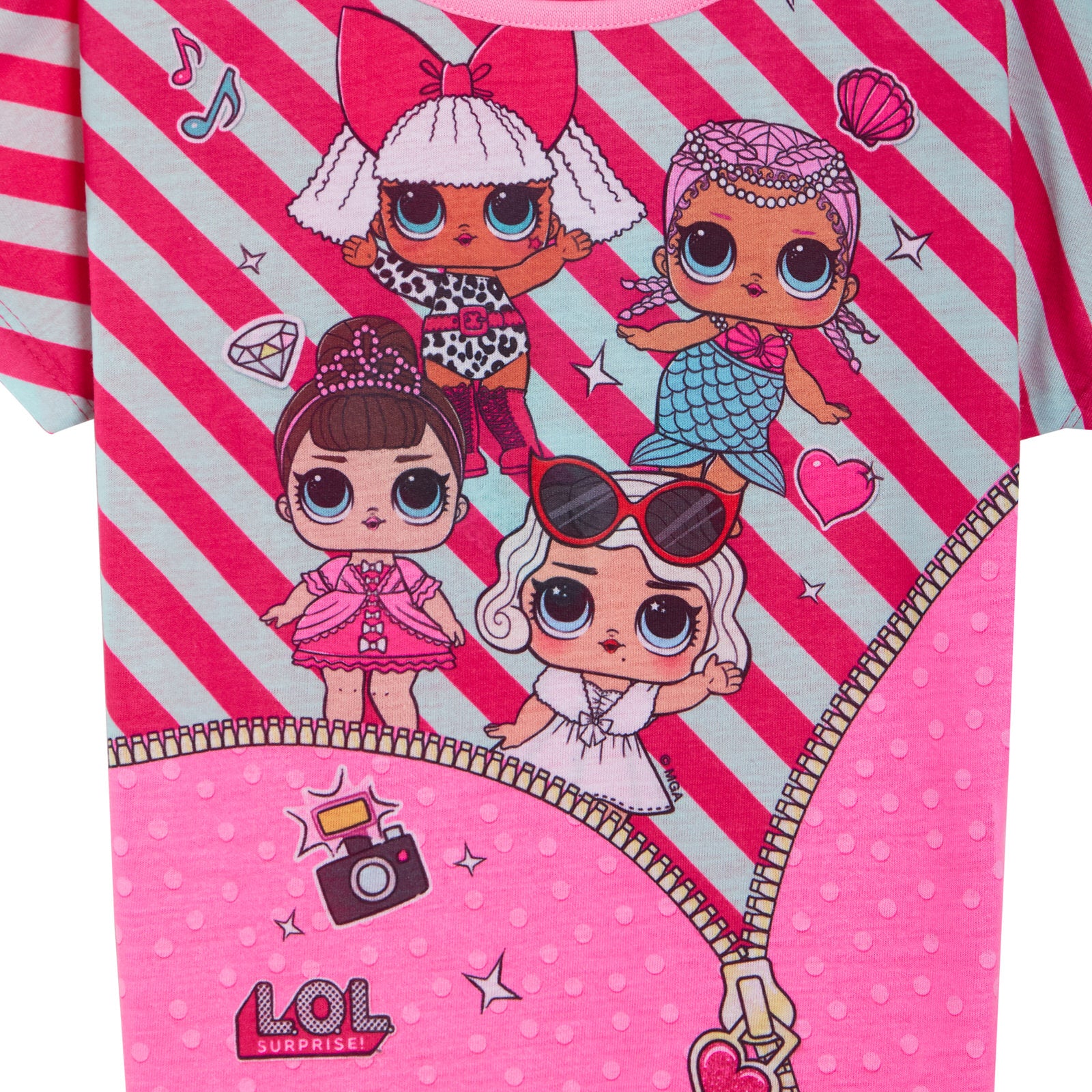 Girls LOL Surprise Dolls Short Pyjamas Kids Shortie Pjs Set T-Shirt Nightwear