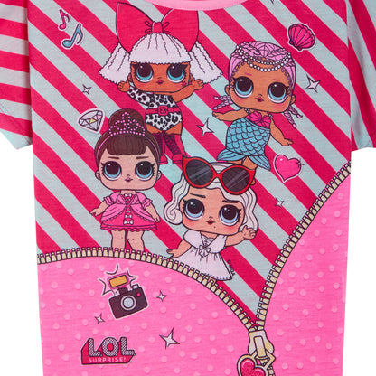 Girls LOL Surprise Dolls Short Pyjamas Kids Shortie Pjs Set T-Shirt Nightwear