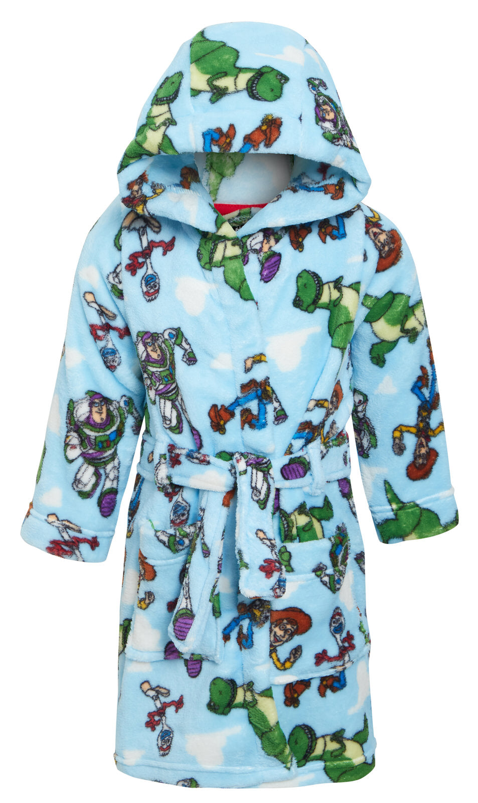 Disney Toy Story 4 Hooded Bathrobe Fleece Dressing Gown Buzz Woody Forky Robe