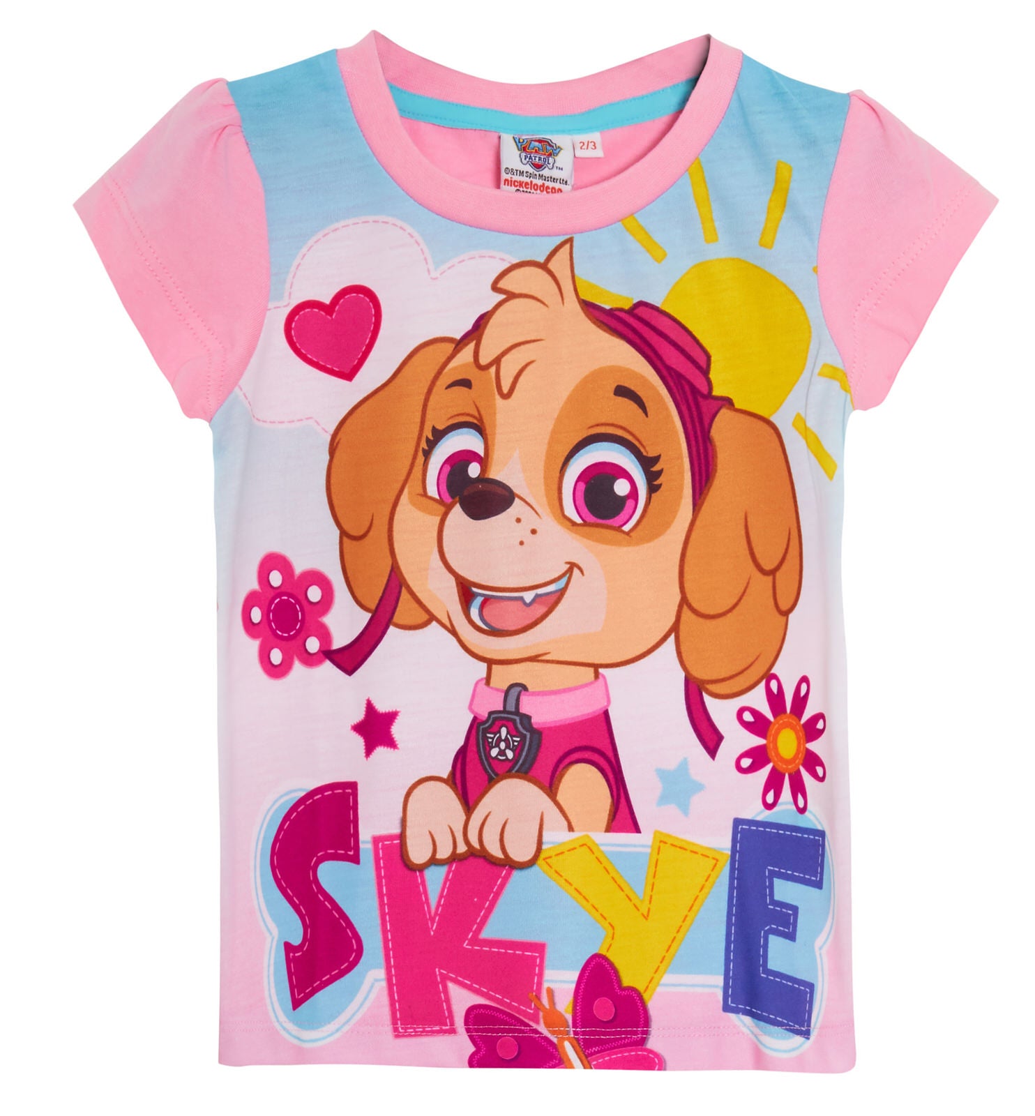 Girls Paw Patrol Short Pyjamas Skye Shortie Pjs Set Nightwear T-Shirt + Shorts
