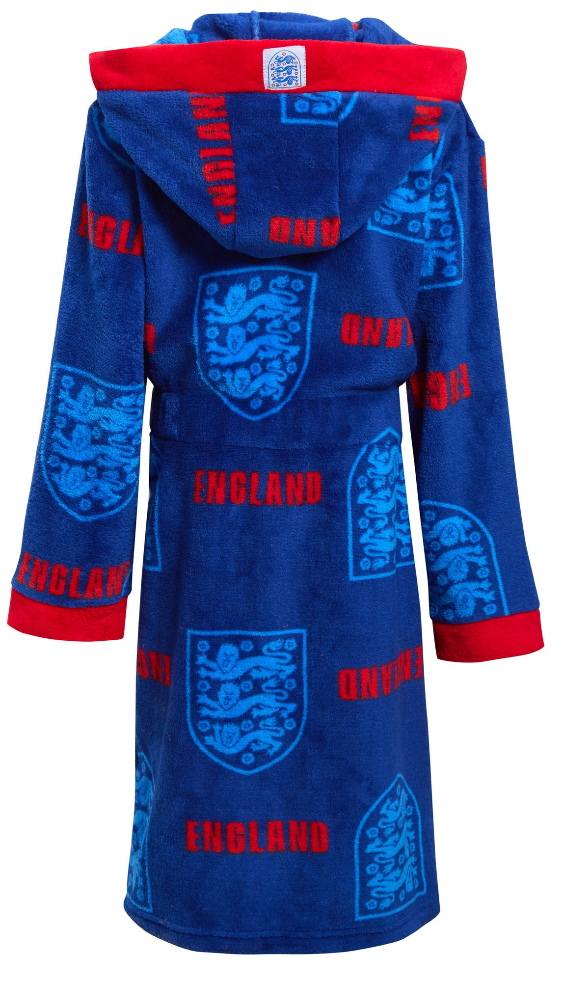 England Football Dressing Gown Kids Hooded Bathrobe Boys Fleece England Robe