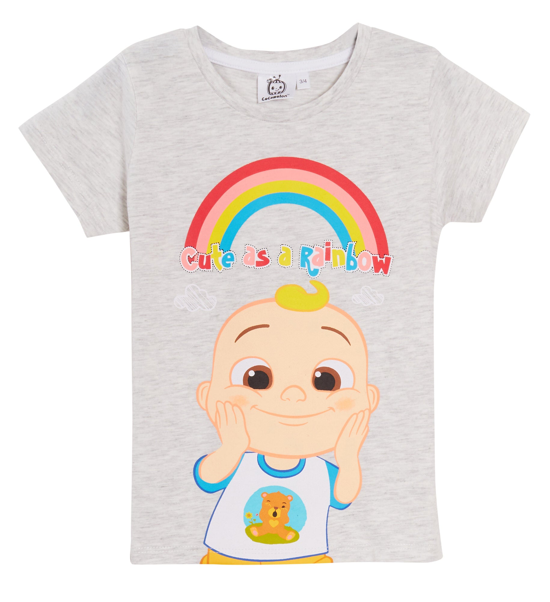 CoCoMelon Girls T-Shirt + Leggings Set JJ Rainbow Top Daywear Holiday Outfit